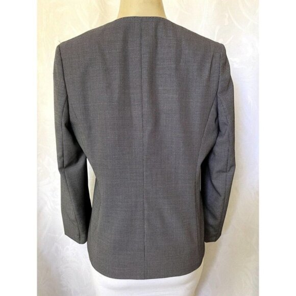 Max Mara Blazer Jacket Black White Mesh One Button Collarless Long Sleev… - Picture 3 of 7